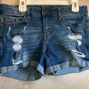 Jean Shorts. Distressed Denim. AEROPOSTALE MIDI SIZE 2 Short Shorts